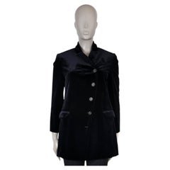 BRUNELLO CUCINELLI black 2017 ASYMMETRIC VELVET Blazer Jacket 42 M