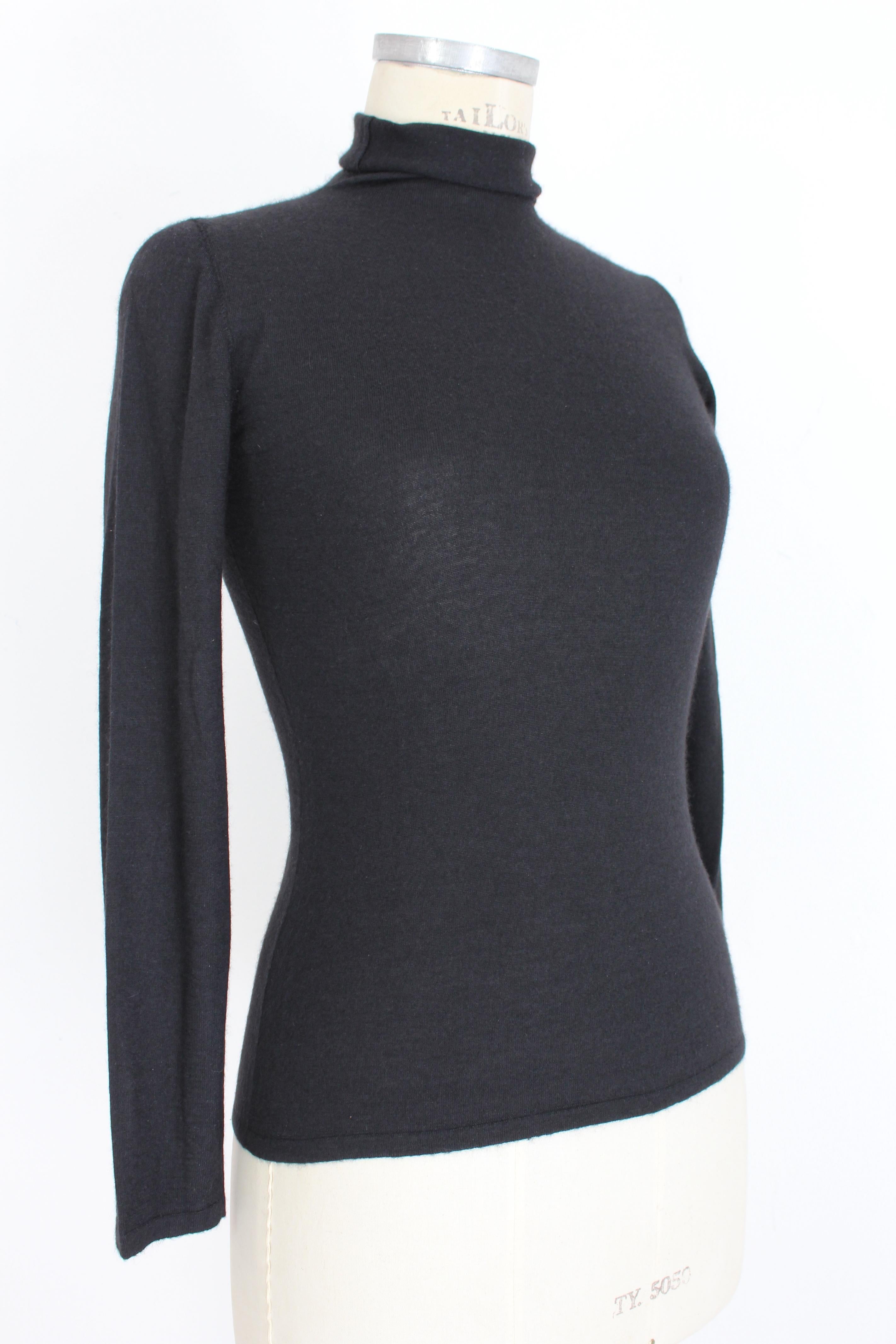 Brunello Cucinelli Black Cashmere Silk Turtleneck Sweater In Excellent Condition In Brindisi, Bt