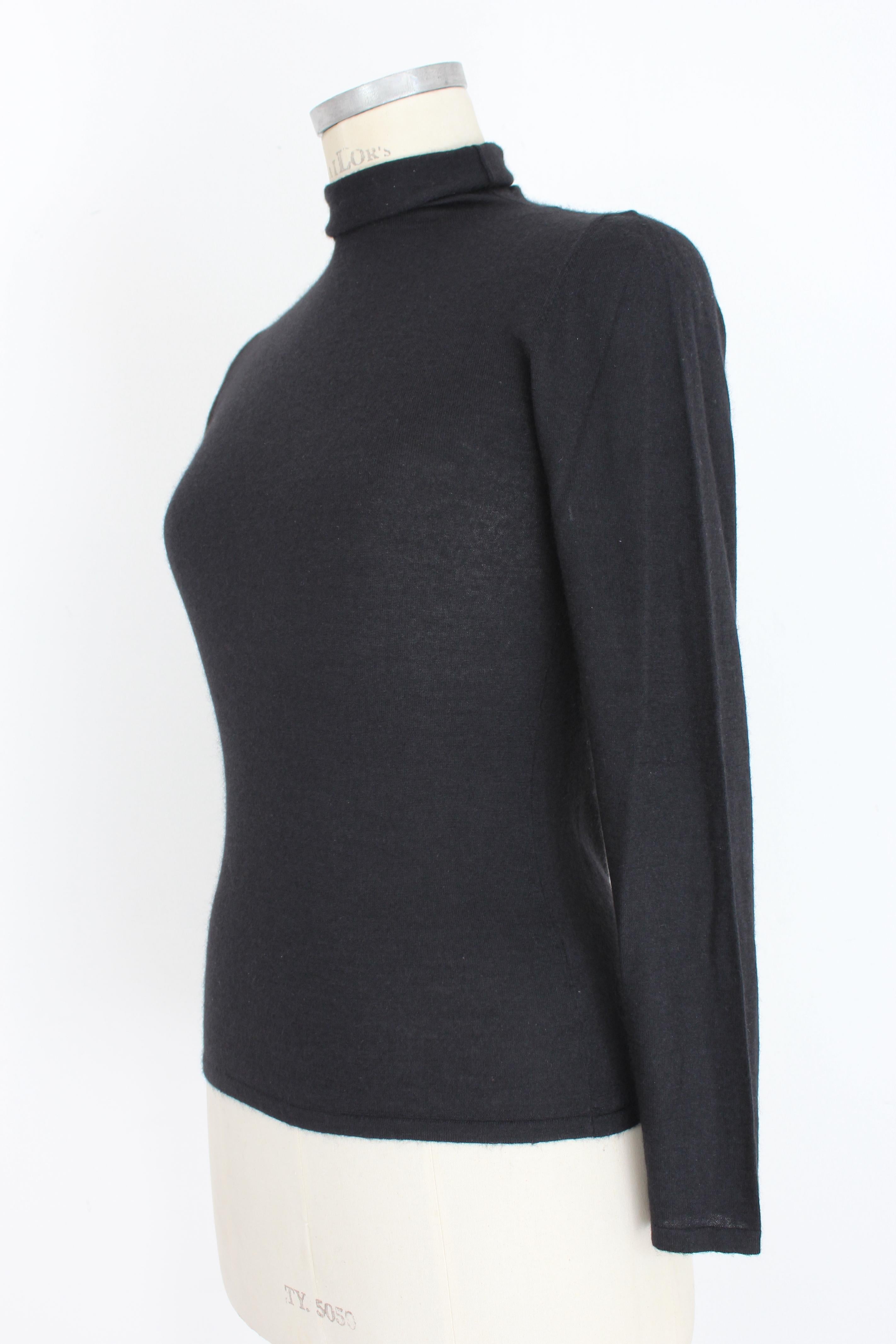 Women's Brunello Cucinelli Black Cashmere Silk Turtleneck Sweater