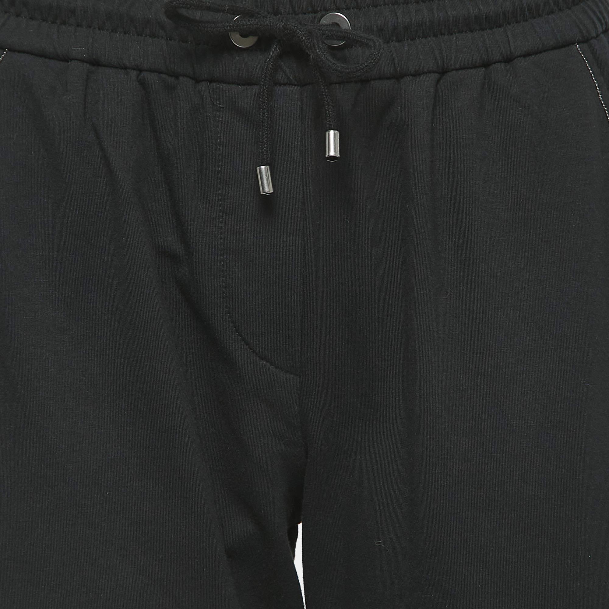 Nero Brunello Cucinelli Joggers in cotone nero S in vendita