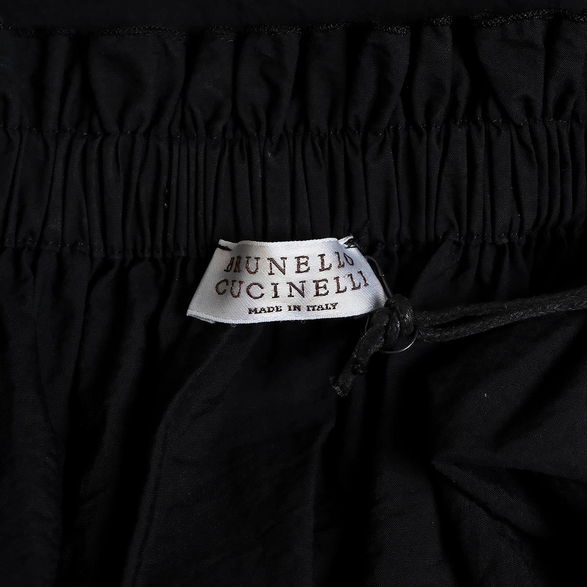 BRUNELLO CUCINELLI black cotton SEQUIN EMBELLISHED ONE SHOULDER Shirt S For Sale 1