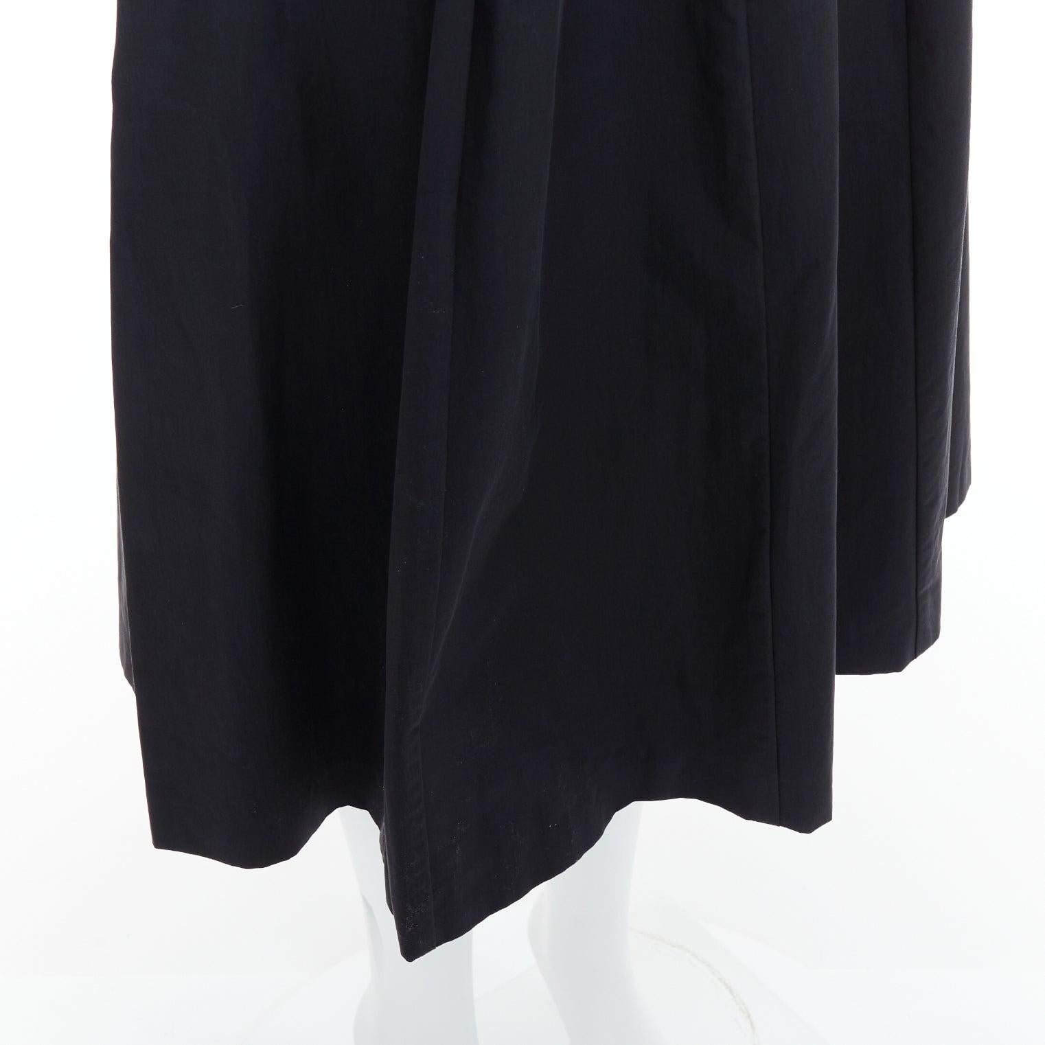 BRUNELLO CUCINELLI negro crema mezcla de algodón cintura doblada falda midi IT38 XS en venta 2