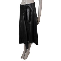 BRUNELLO CUCINELLI cuero negro 2019 FALDA MEDIA CON CINTURÓN 40 S