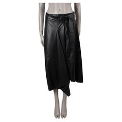 BRUNELLO CUCINELLI cuero negro 2019 FALDA MEDIA CON CINTURÓN 40 S