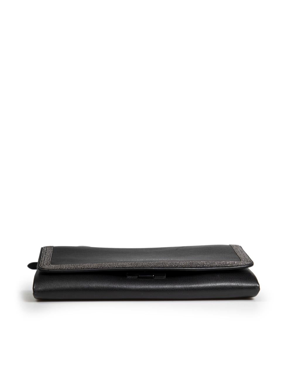 Women's Brunello Cucinelli Black Leather Beaded Belt Bag For Sale