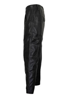 Brunello Cucinelli Black Leather Pants sz 6