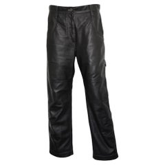 Used Brunello Cucinelli Black Leather Pants sz 6
