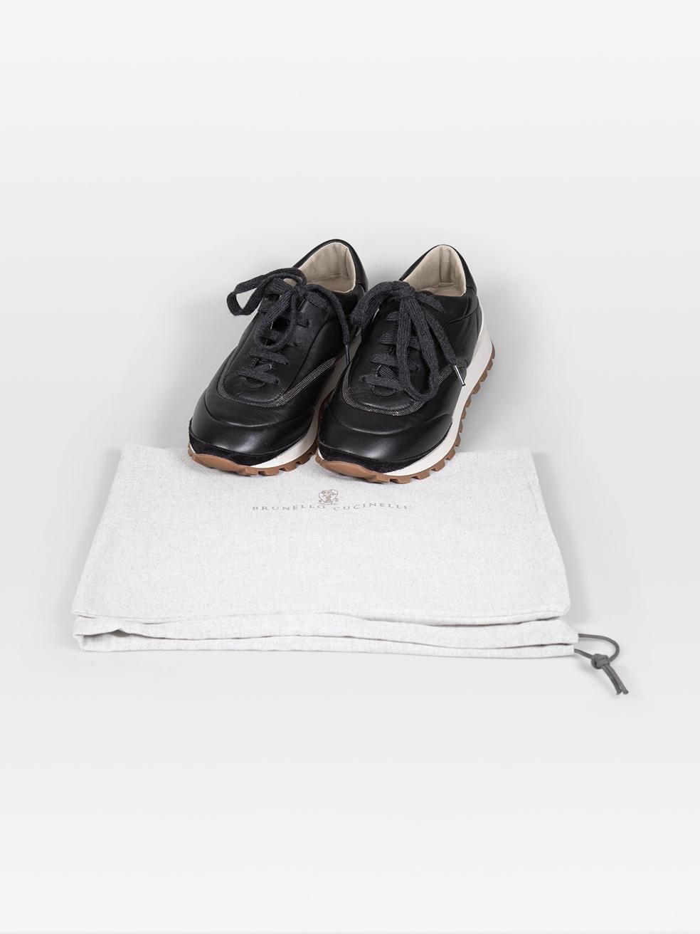 Brunello Cucinelli Chaussures noires avec chaînes en monili Taille IT 41 Pour femmes en vente