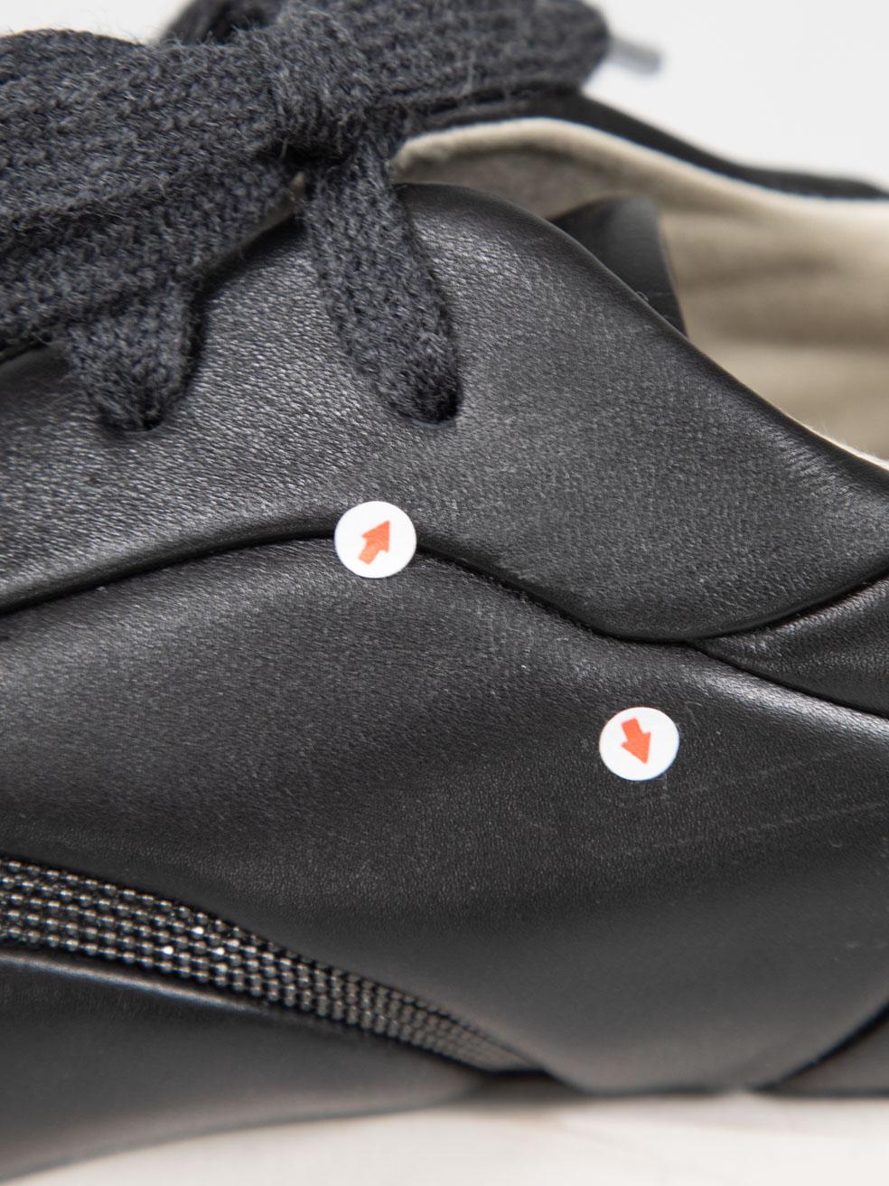 Brunello Cucinelli Chaussures noires avec chaînes en monili Taille IT 41 en vente 3