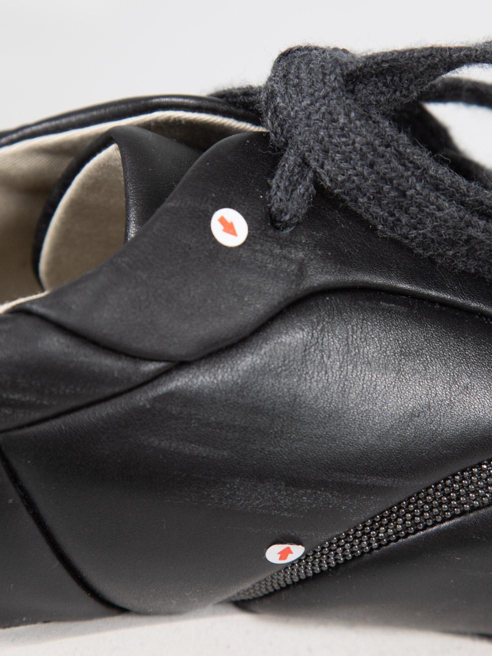 Brunello Cucinelli Chaussures noires avec chaînes en monili Taille IT 41 en vente 4