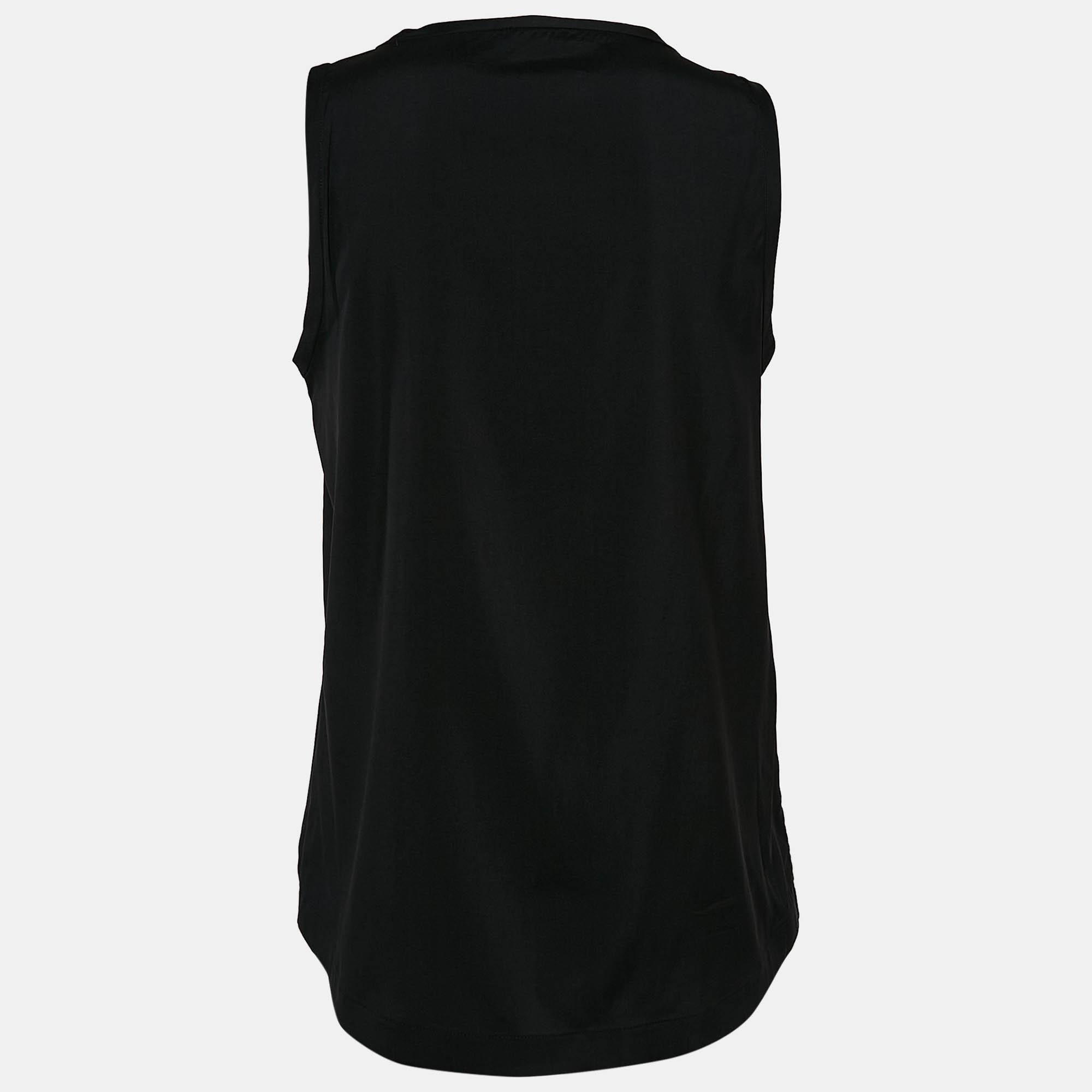 Fácil de combinar con faldas  vaqueros  o pantalones a medida  esta camiseta de tirantes Brunello Cucinelli garantiza opciones de estilo versátiles. Fabricado con tejidos de calidad  escote redondo  Detalles de la cuenta Monili  e imprime.