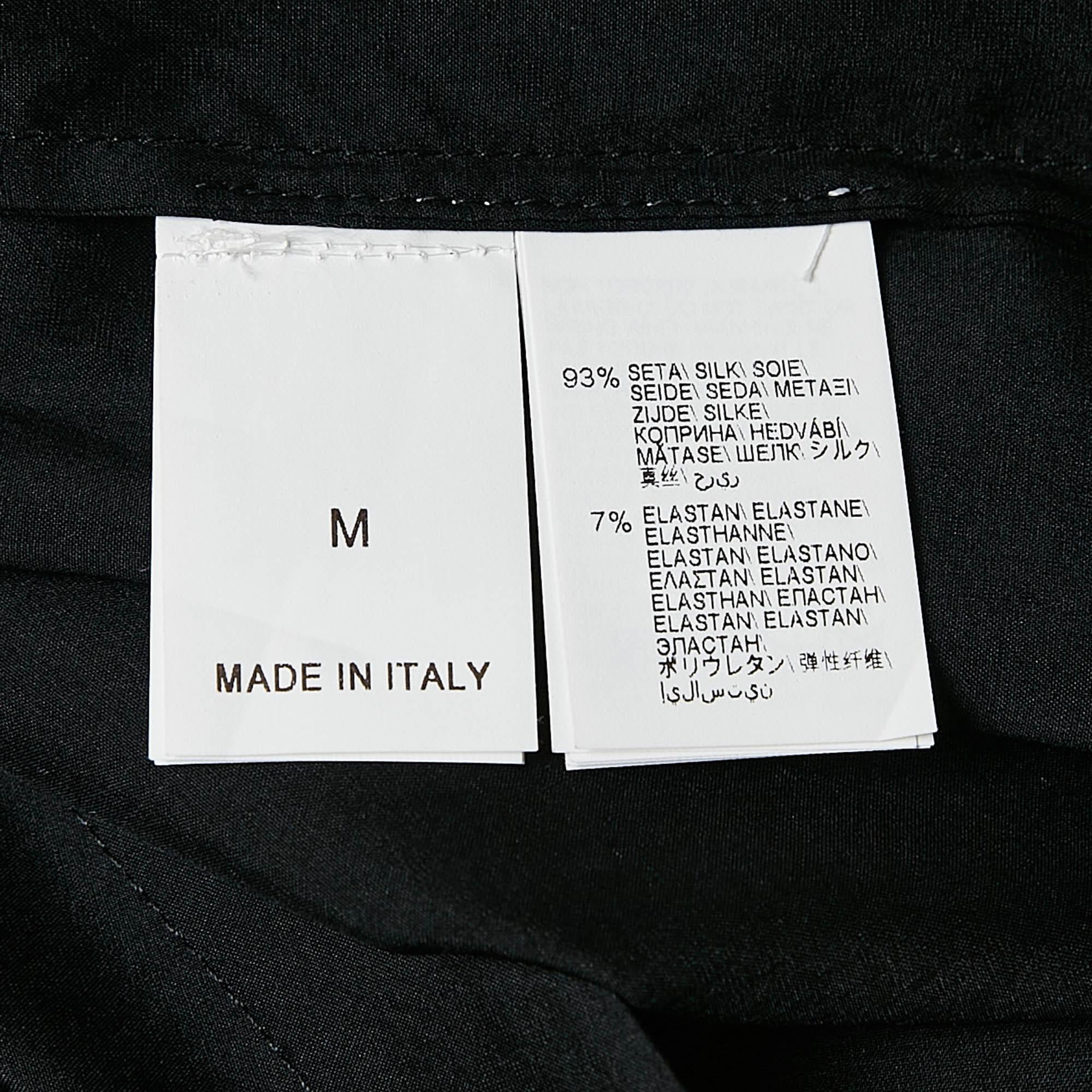 Brunello Cucinelli Camiseta de tirantes de seda negra estampada con detalle de abalorios Monili M en venta 1