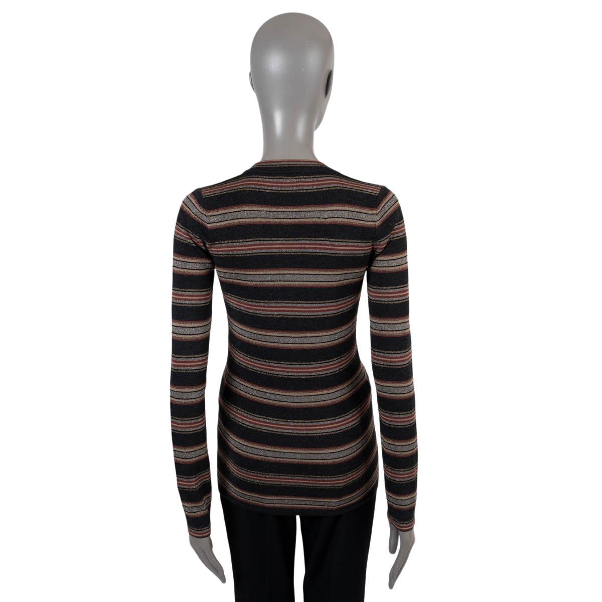 Black BRUNELLO CUCINELLI black red wool LUREX STRIPED Cardigan Sweater XS For Sale