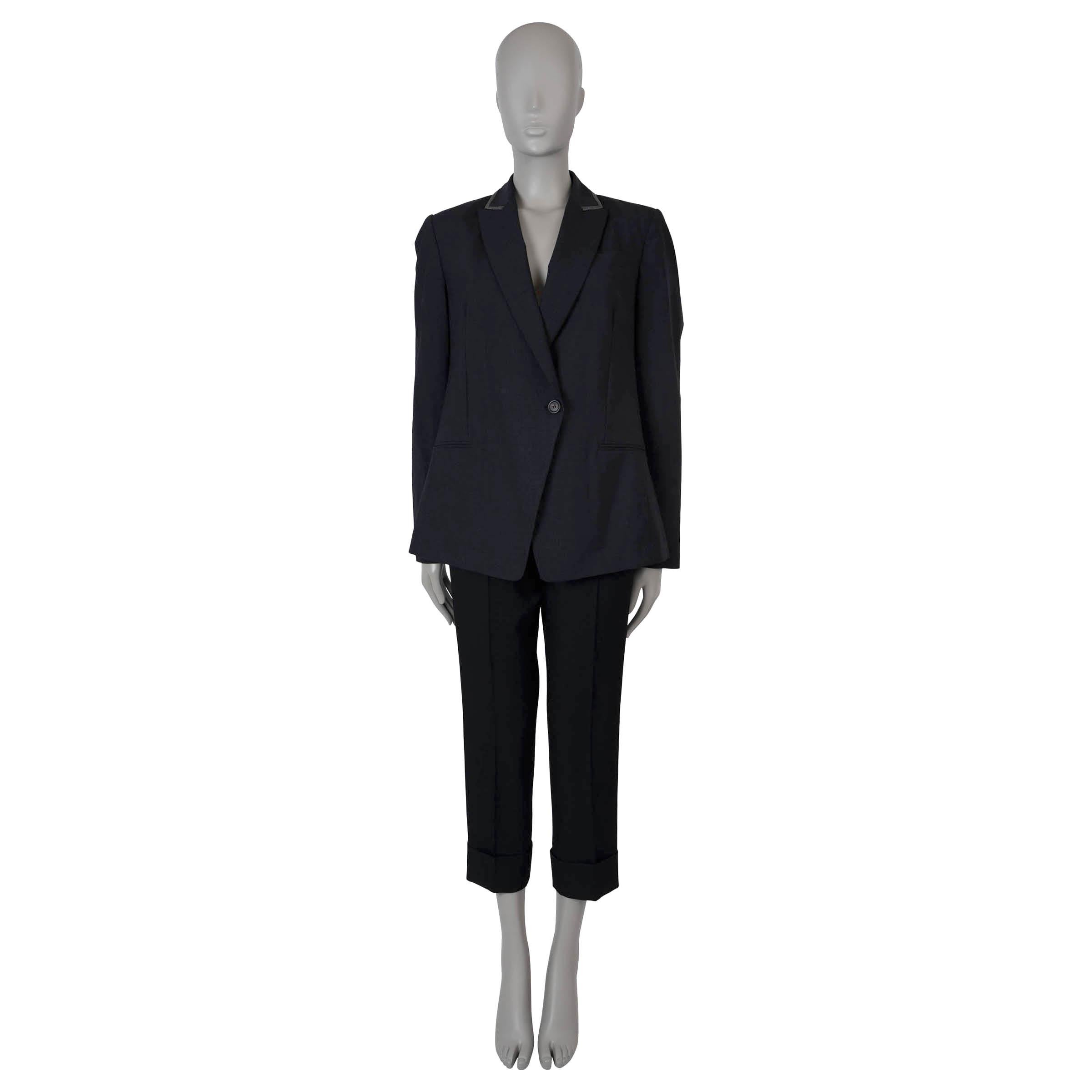 Brunello Cucinelli giacca blazer in misto lana nera MONILI TRIM 44 L. In condizioni ottime in vendita a Zürich, CH