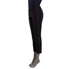 BRUNELLO CUCINELLI black wool MOLINI CIGARETTE Pants 38 XS