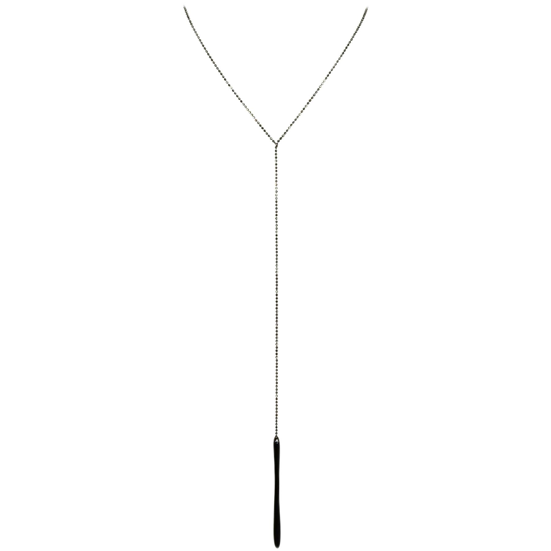 Brunello Cucinelli Lariat-Halskette aus geschwärztem Sterling mit Y-Kette