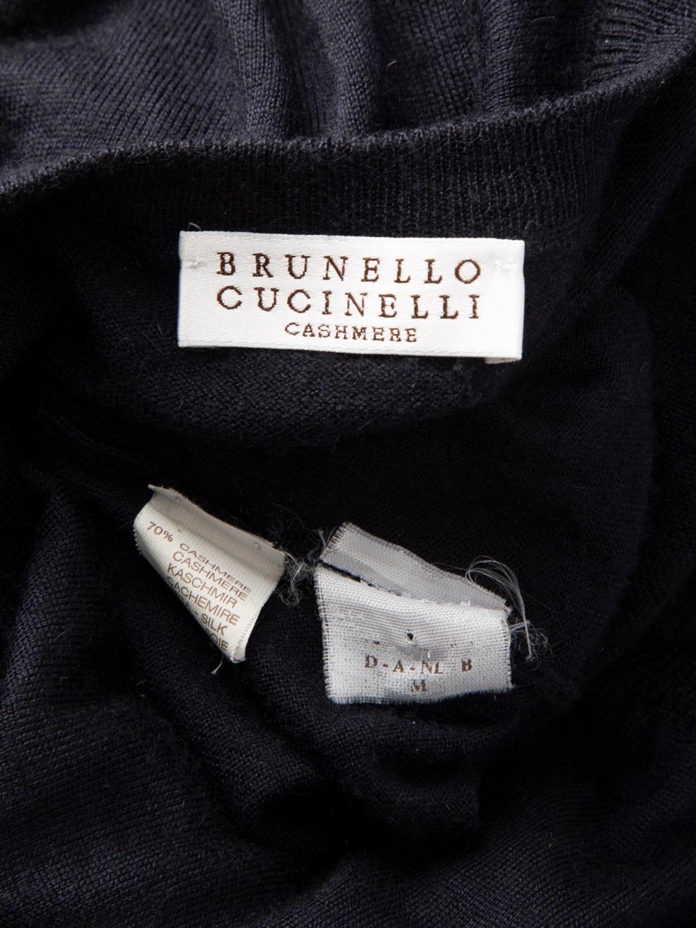 Brunello Cucinelli Blue Cashmere Belted Dress Size M For Sale 1