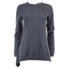 Brunello Cucinelli Blue Cashmere Floral Jumper Size M