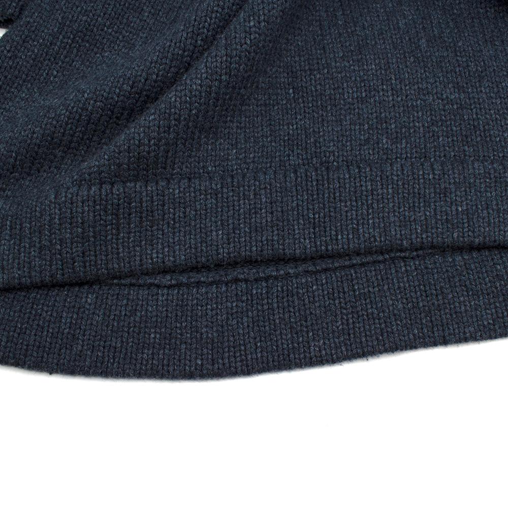 Brunello Cucinelli Jersey de cachemira azul con alma bordada Monili - Talla 6 en venta 2
