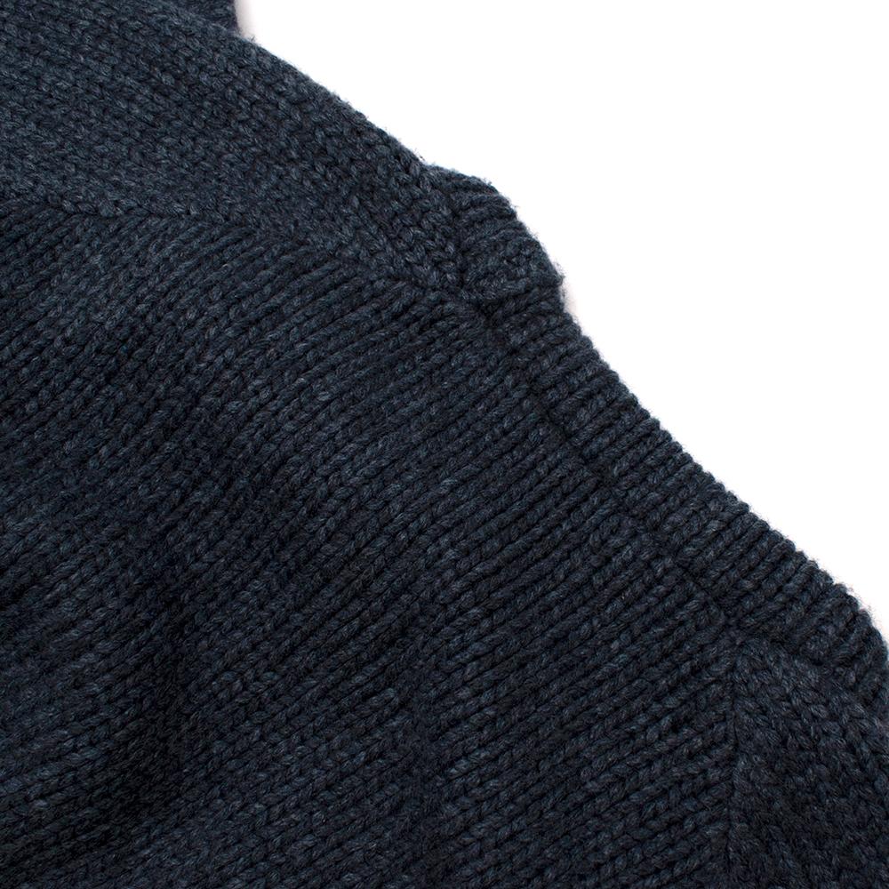 Brunello Cucinelli Jersey de cachemira azul con alma bordada Monili - Talla 6 en venta 4