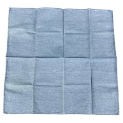 BRUNELLO CUCINELLI Blue Chambray Cotton Pocket Square