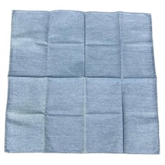 BRUNELLO CUCINELLI Blue Chambray Cotton Pocket Square