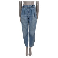 BRUNELLO CUCINELLI blue cotton 2021 WASHED DENIM TAPERED Jeans Pants 38 XS