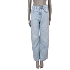 BRUNELLO CUCINELLI algodón azul 2024 HIGH WAISTED WIDE Jeans Pantalones 40 S