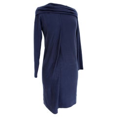 Brunello Cucinelli Blue Cotton Casual Sheath Dress