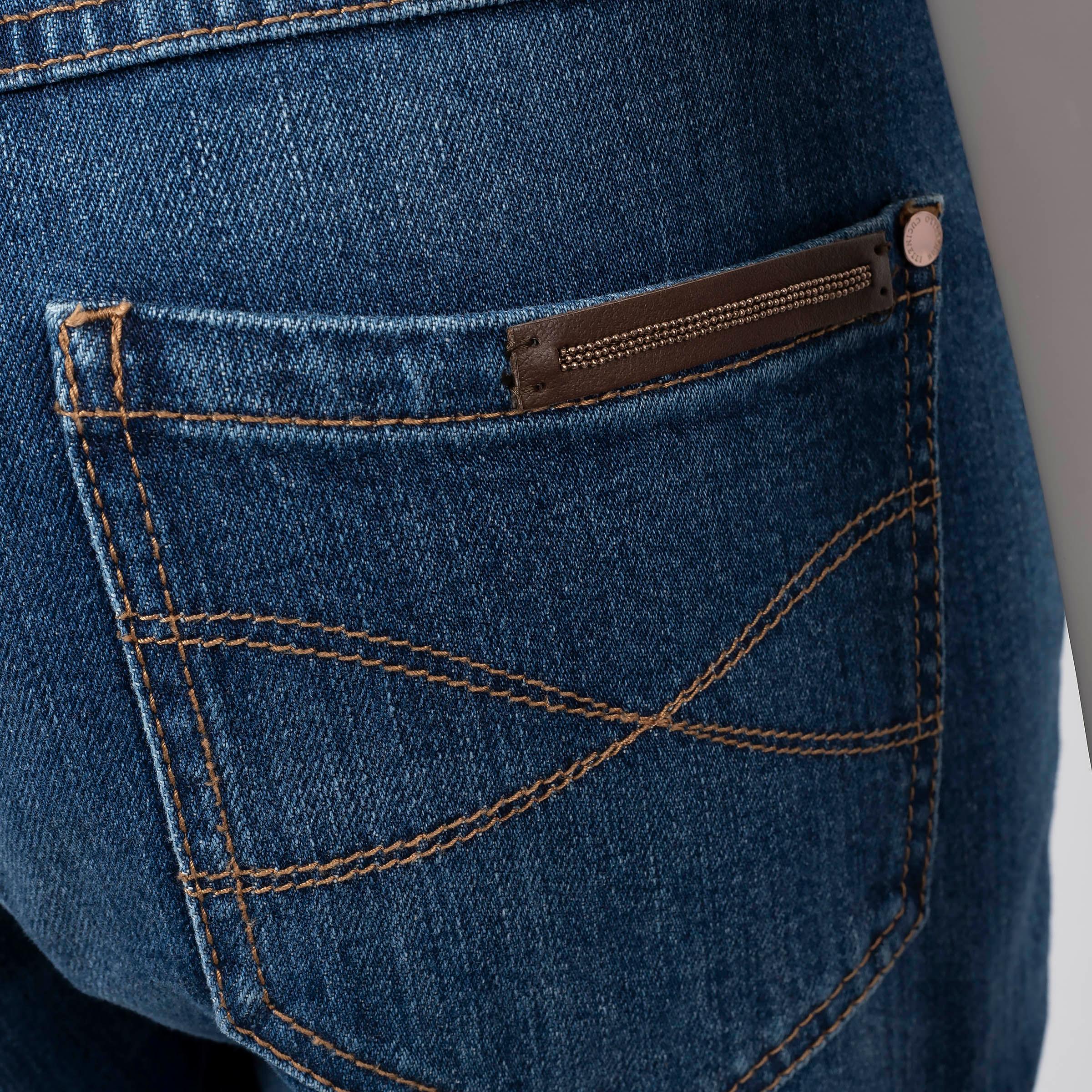 Women's BRUNELLO CUCINELLI blue cotton denim EXTRA SKINNY HIGH WAIST Jeans Pants 40 L For Sale