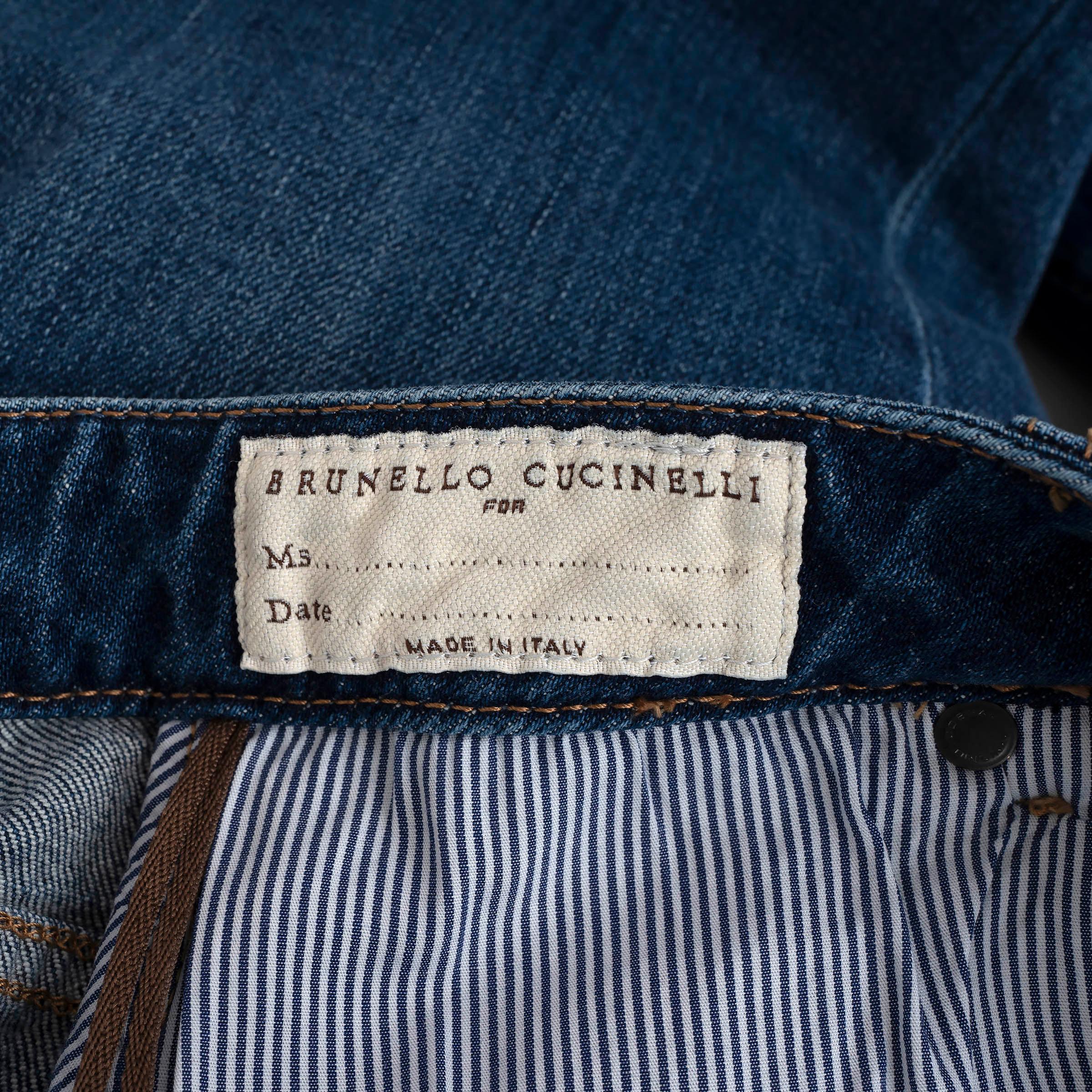 BRUNELLO CUCINELLI blue cotton denim EXTRA SKINNY HIGH WAIST Jeans Pants 40 L For Sale 1