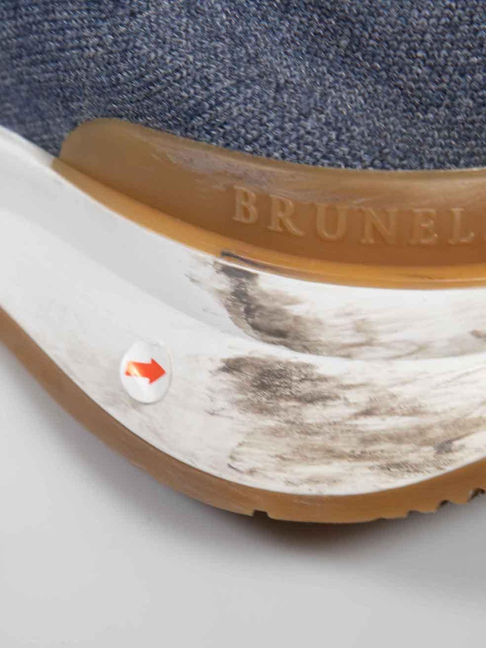 Brunello Cucinelli baskets à lacets bleues taille IT 41 en vente 2