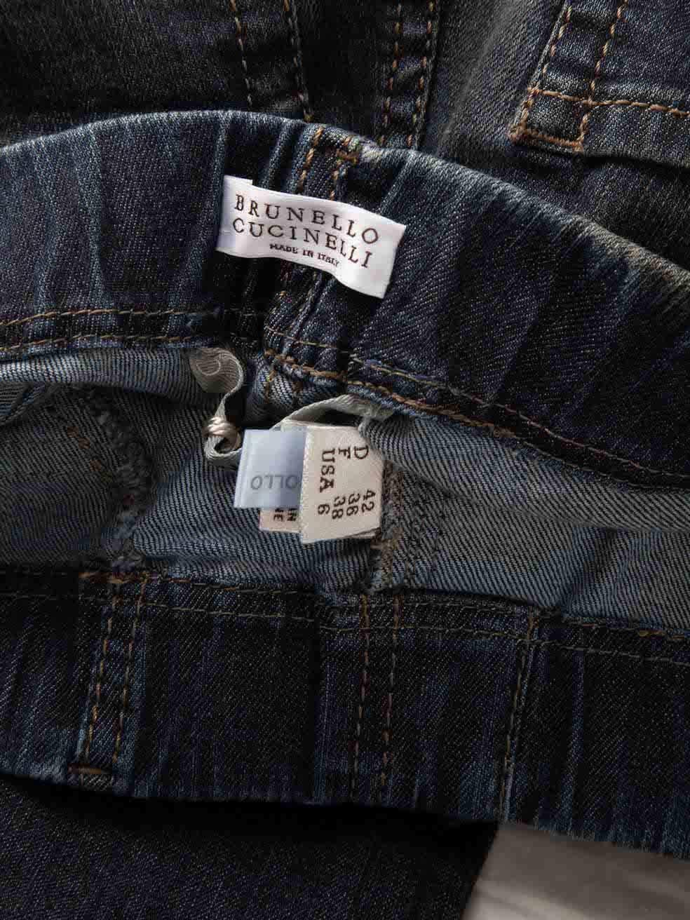 Brunello Cucinelli Blaue Mid Rise Skinny Jeans Größe M im Angebot 1