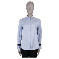 BRUNELLO CUCINELLI blue white cotton 2017 MONILI STRIPED Shirt M