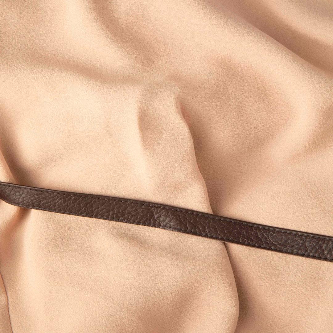 Brunello Cucinelli Blush Pink Silk Belted Dress Size L In Good Condition In London, GB