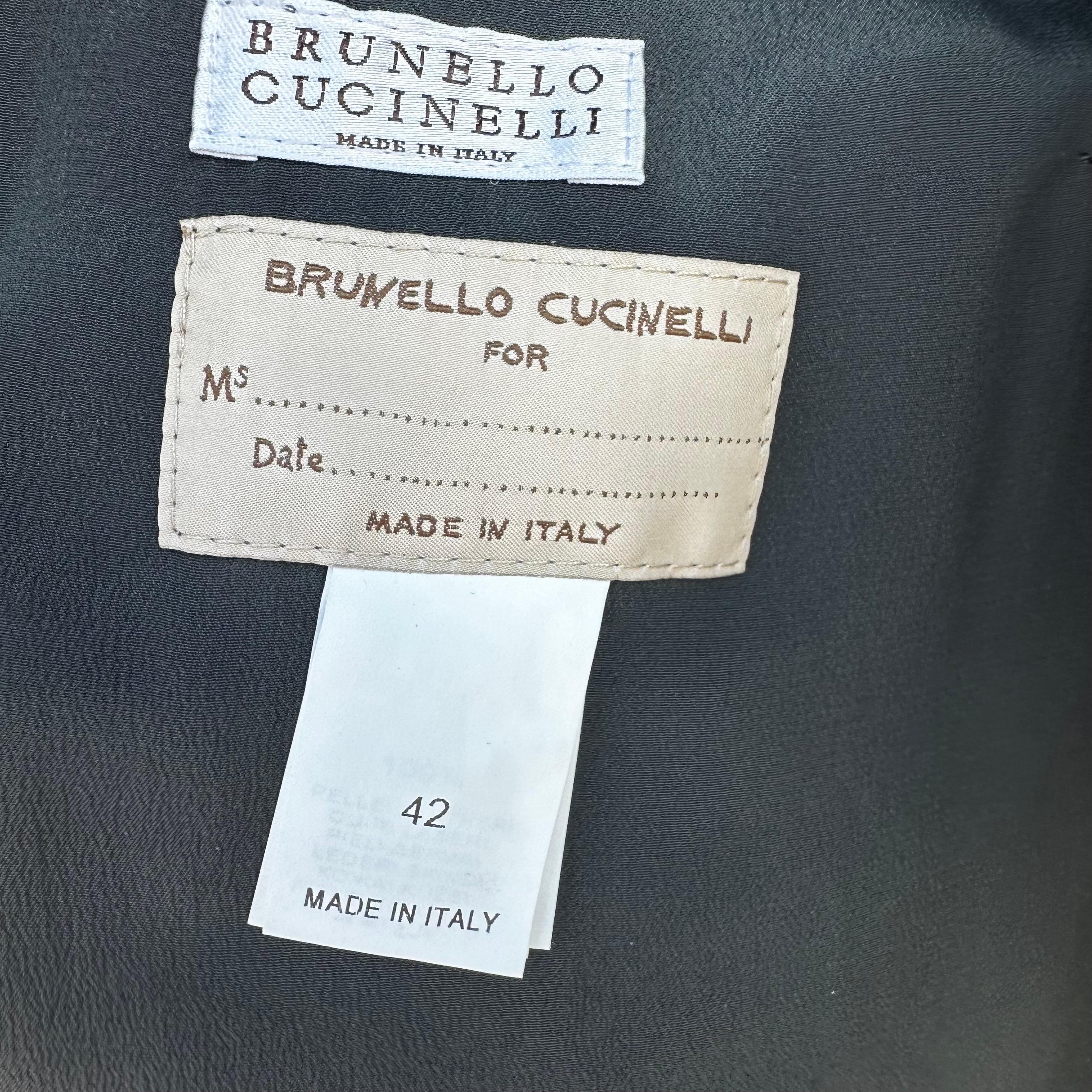 Blouson bombardier en python de couleur bronze Brunello Cucinelli, neuf avec étiquette en vente 1