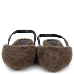 BRUNELLO CUCINELLI brown 2022 MONILI SHEARLING SLINGBACK Flats Shoes 38
