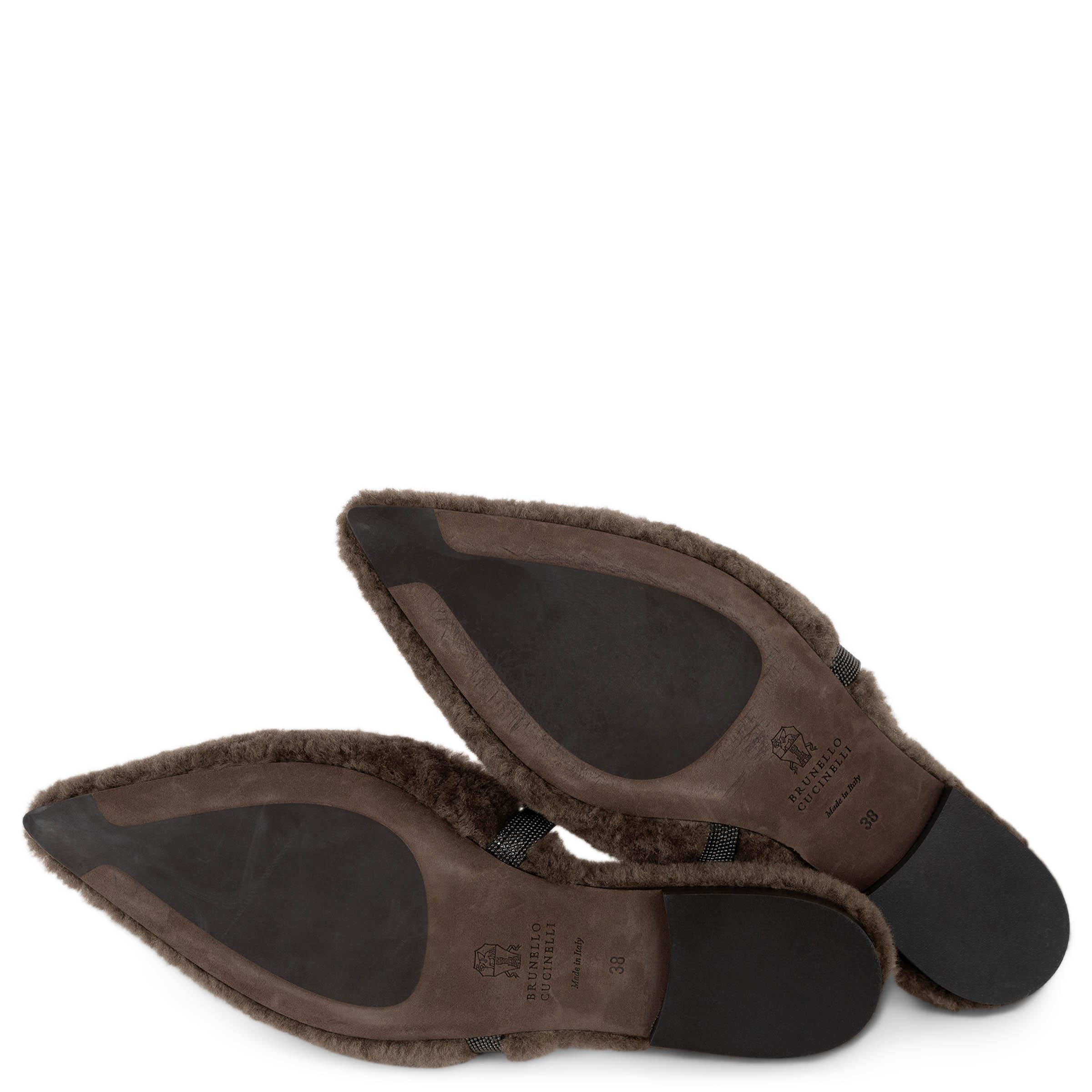 BRUNELLO CUCINELLI marrón 2022 MONILI SLINGBACK Zapatos planos 38 en venta 3