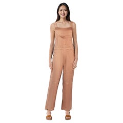Brunello Cucinelli Brown Button Detail Dungarees Size S