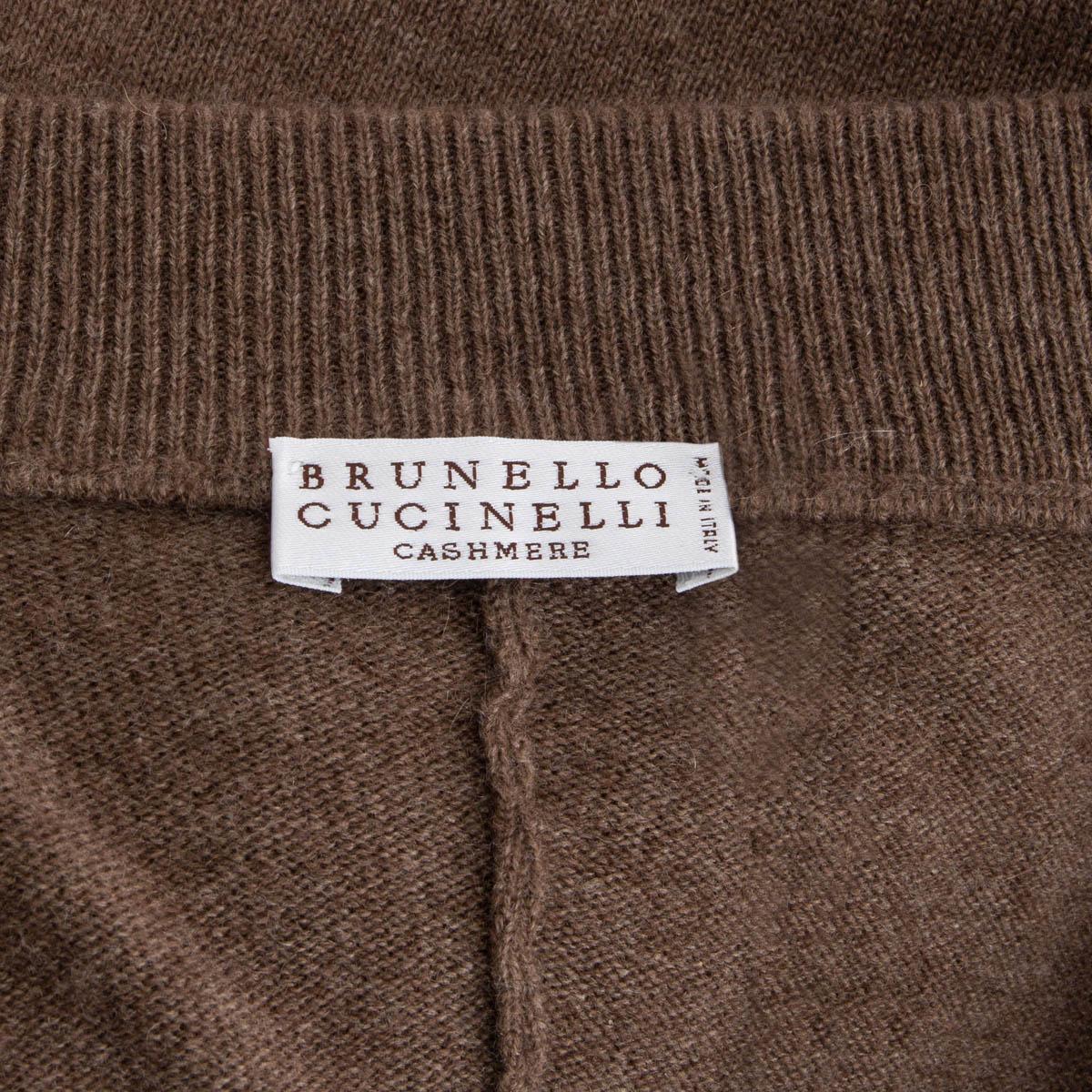 BRUNELLO CUCINELLI brown cashmere DOUBLE BREASTED Cardigan Sweater XL For Sale 2