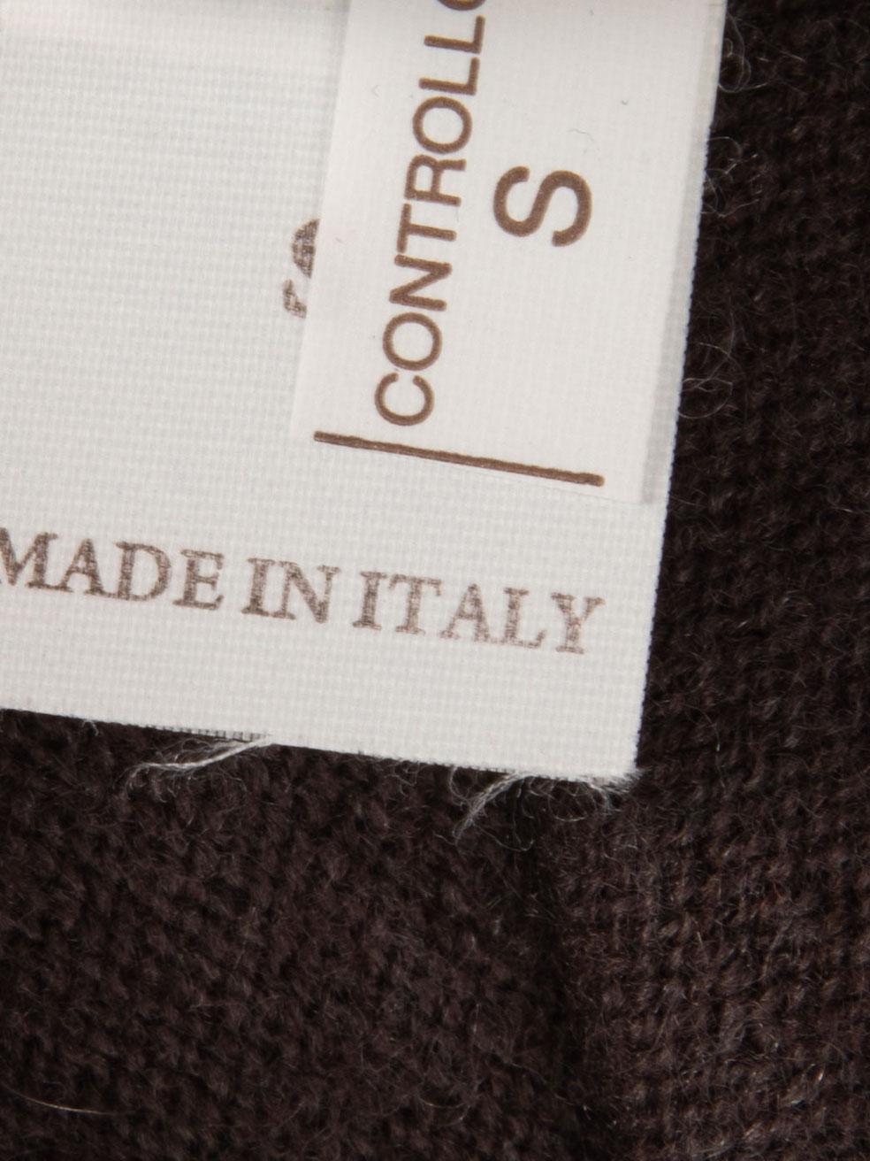 Brunello Cucinelli Brown Cashmere V-Neck Jumper Size S For Sale 1