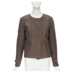 BRUNELLO CUCINELLI Veste à ceinture ceinturée et rembourrée en soie de coton marron IT42 M