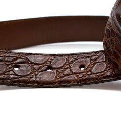 Brunello Cucinelli Brown Crocodile Leather Belt