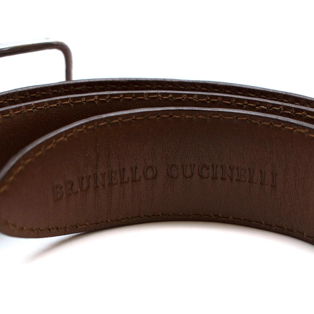 Brunello Cucinelli Brown Crocodile Leather Belt  1