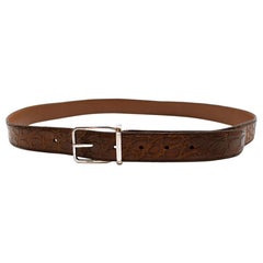 Brunello Cucinelli Brown Crocodile Leather Belt 