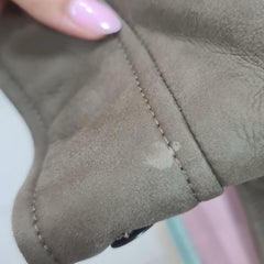 Brunello Cucinelli  Brown Grey Shearling Leather Jacket Sz.38