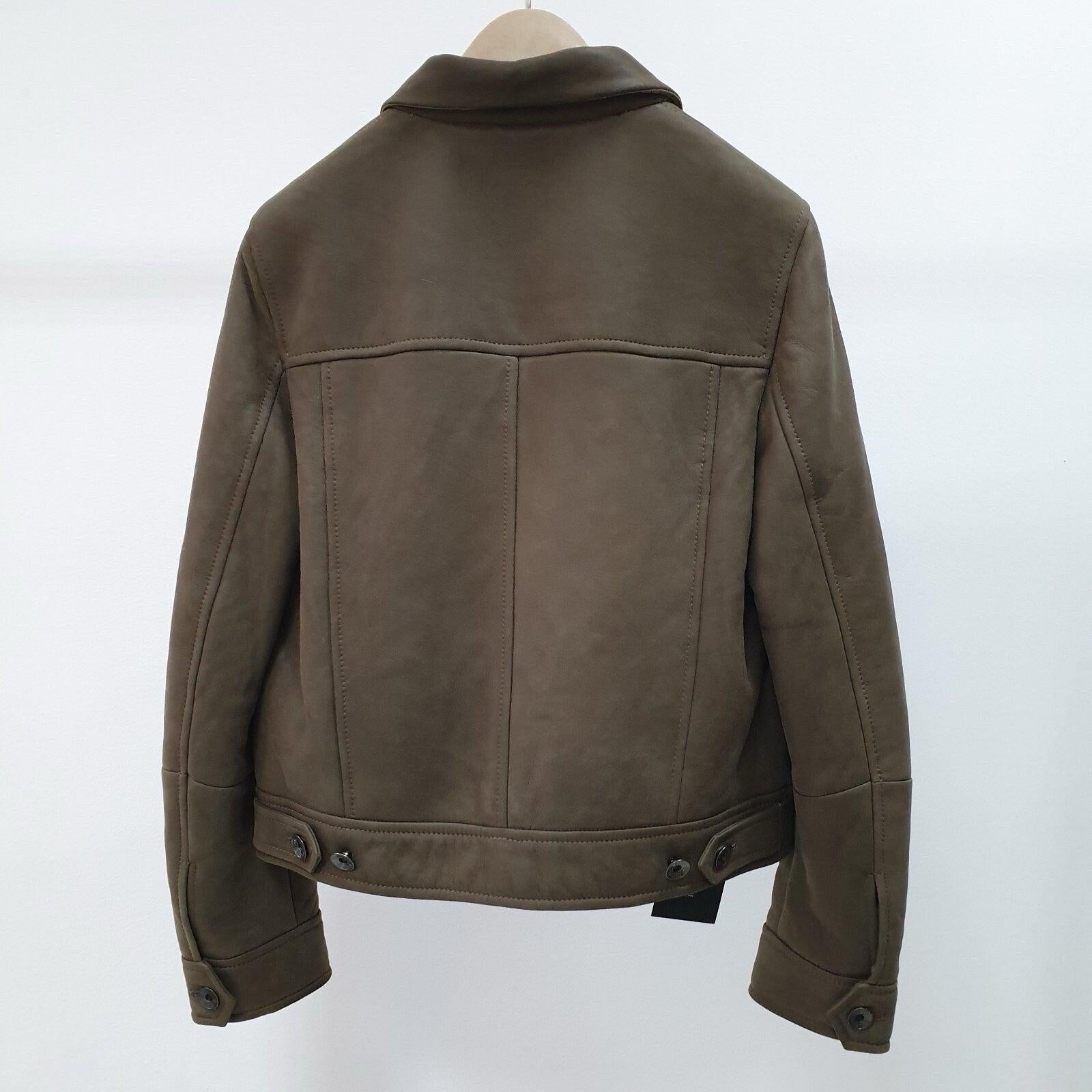 Brunello Cucinelli  Chaqueta de piel de oveja gris marrón Sz.38 Gris en venta