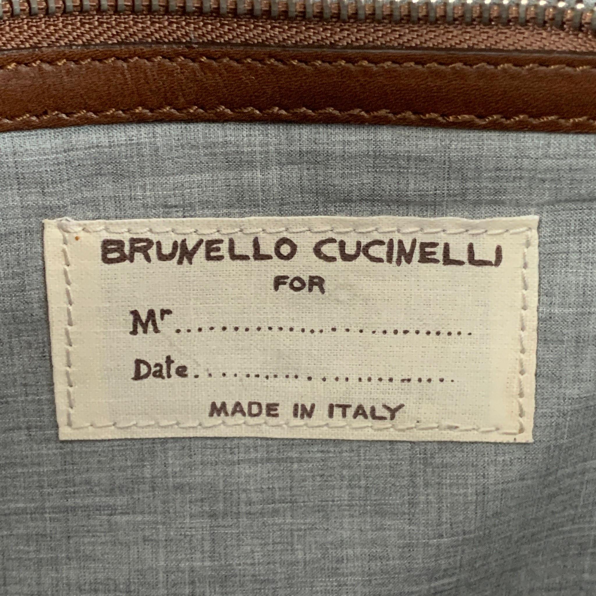 BRUNELLO CUCINELLI Brown Leather Document Holder 2