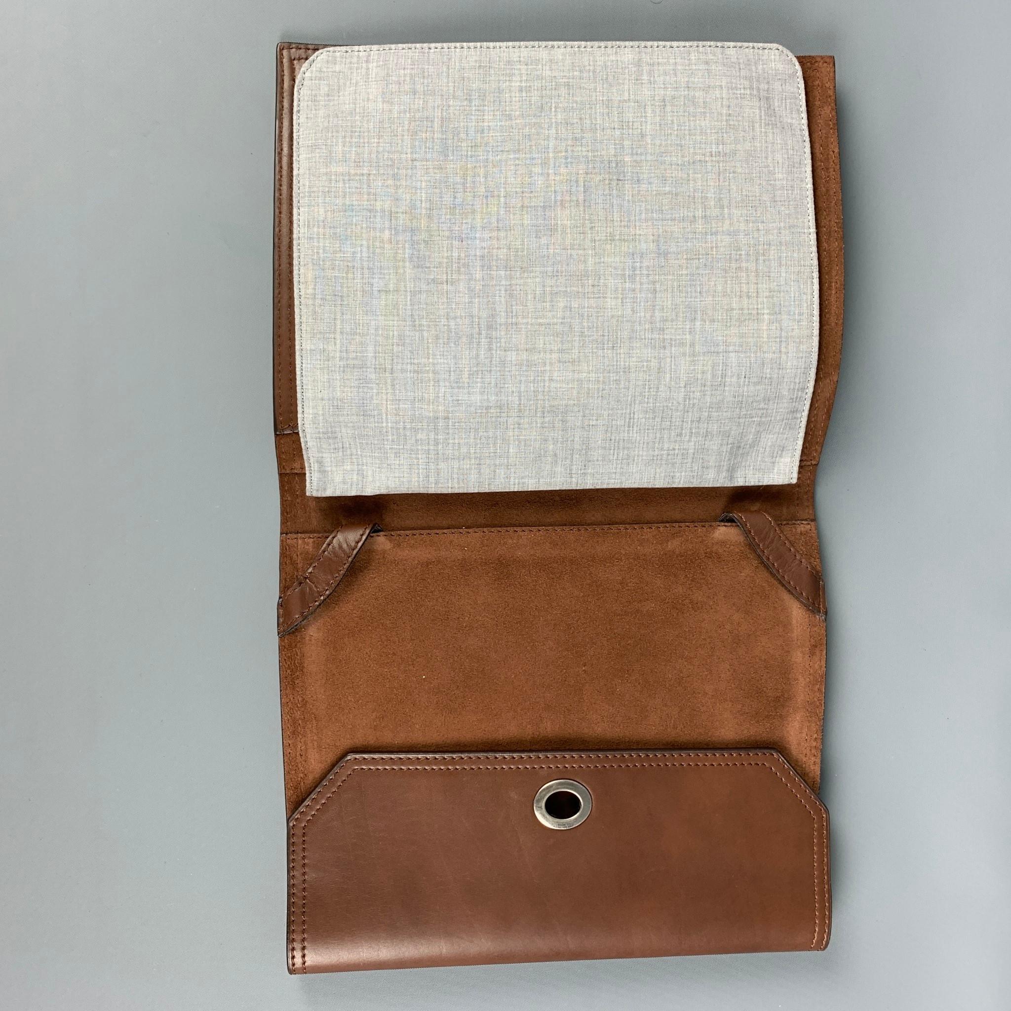 BRUNELLO CUCINELLI Brown Leather iPad Case 2