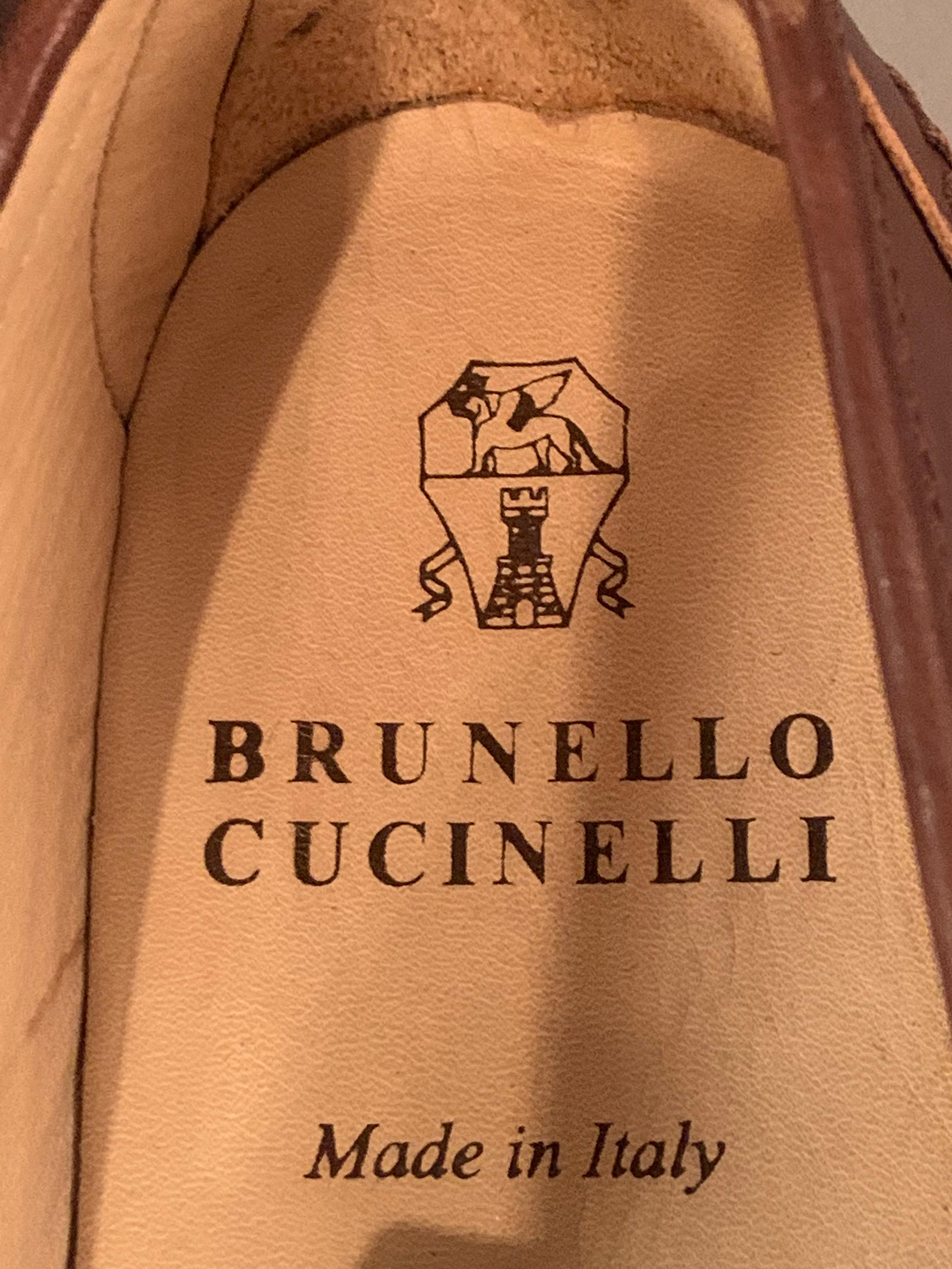 Donna Brunello Cucinelli Mocassini in pelle marrone mai indossati EU 37 / US 7